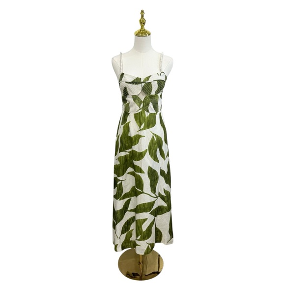 Antonio Melani M.G. Style Finley Linen Blend Sweetheart Neck Maxi Dress NWT $249 - Picture 3 of 16